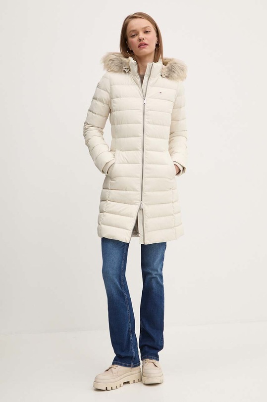 Пухова куртка Tommy Jeans з утепленням бежевий DW0DW18864
