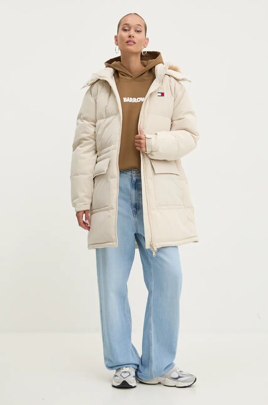 Tommy Jeans geaca de puf cu captuseala bej DW0DW18821