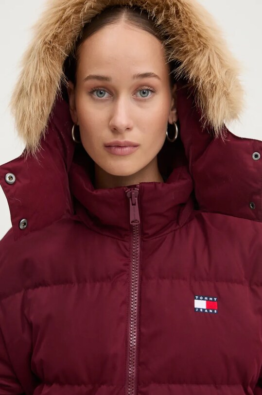 Tommy Jeans geaca de puf burgundia DW0DW18821