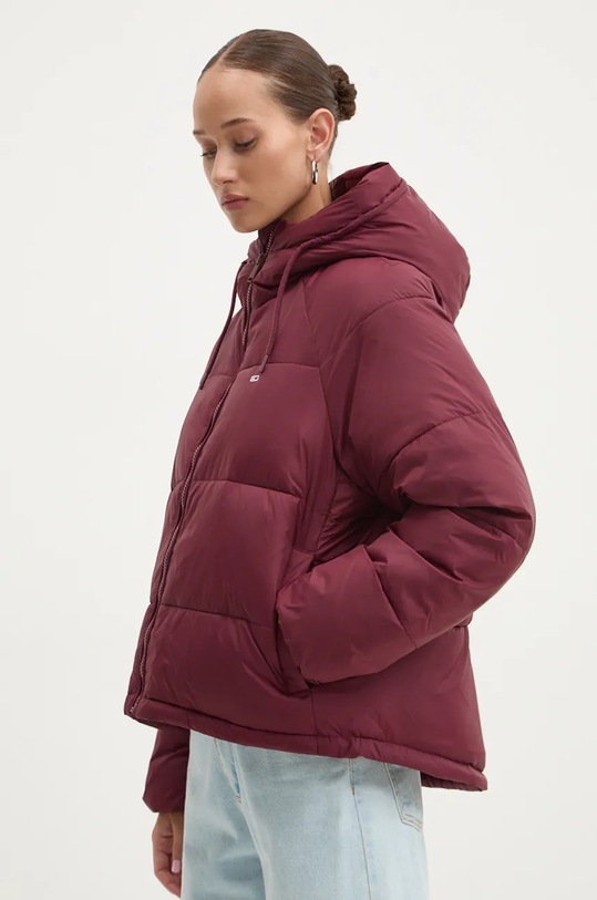 Куртка Tommy Jeans з капюшоном бордо DW0DW18841