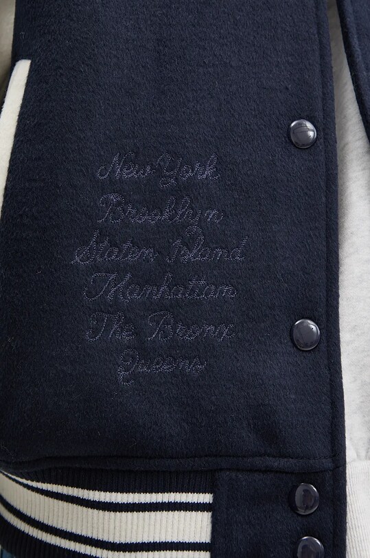 Tommy Jeans jacheta bomber din amestec de lana DW0DW18845 bleumarin