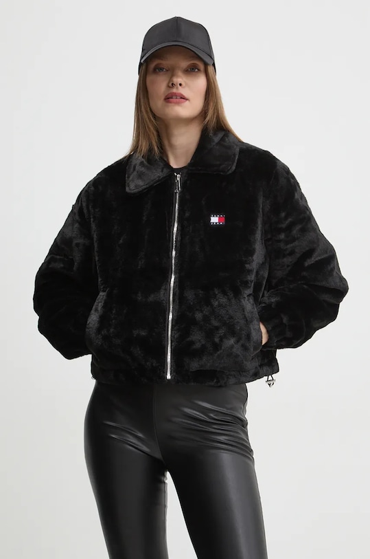 Яке Tommy Jeans уголемена черен DW0DW19523