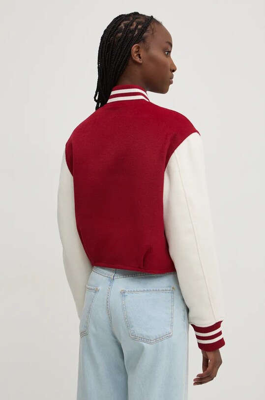 Oblečenie Bunda s prímesou vlny Tommy Jeans DW0DW19744 červená