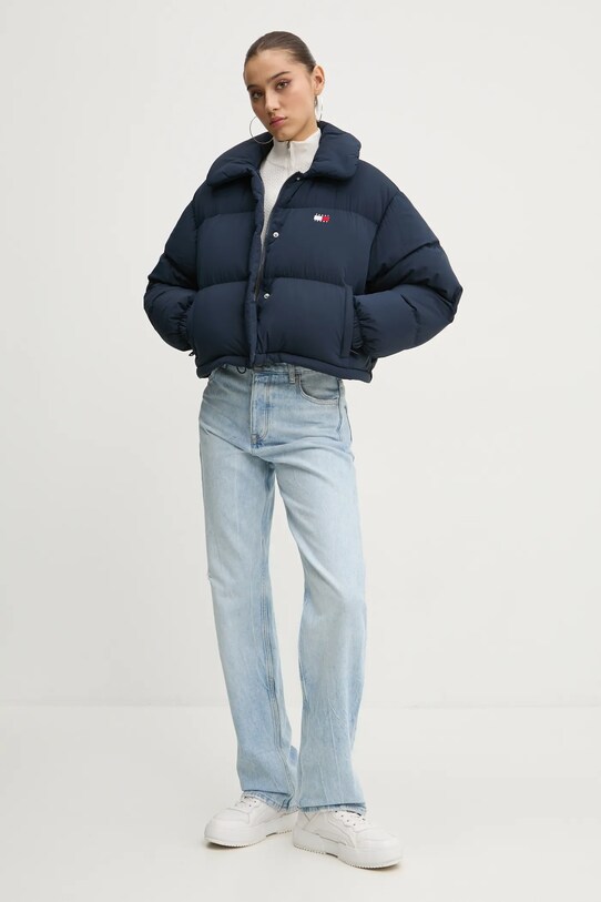 Tommy Jeans kurtka puchowa bez kaptura granatowy DW0DW20390