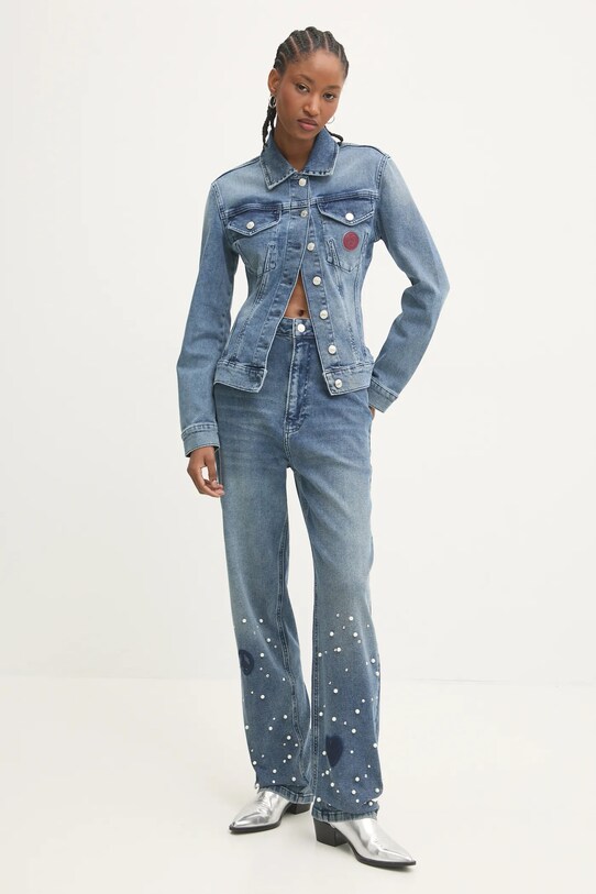 Rifľová bunda Moschino Jeans 0510.8721 tmavomodrá AW24