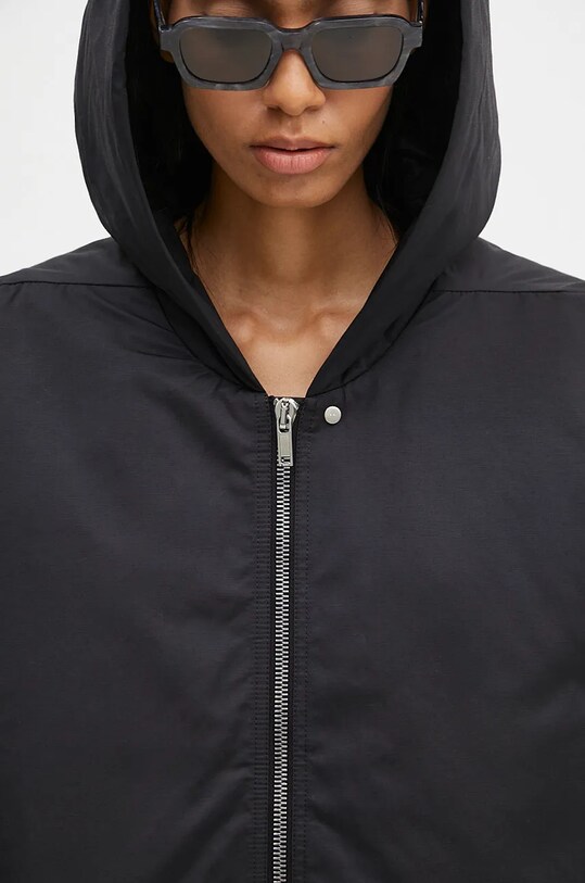 Rick Owens geaca Hooded Peter negru DS02D2725.MU
