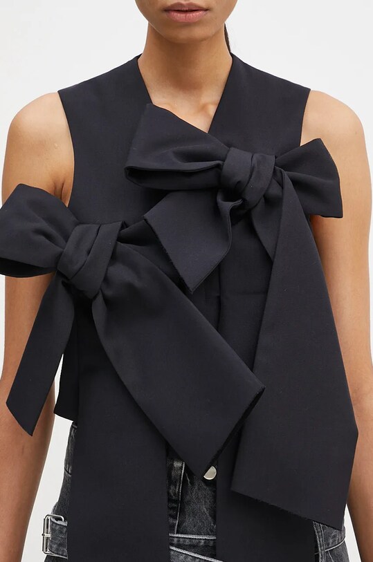 Vlnená vesta AMBUSH Ribbon Vest tmavomodrá BWEX002F24FAB0014600