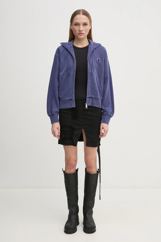 Carhartt WIP cotton sweatshirt Hooded Nelson Jacket I033830.2BZGD violet