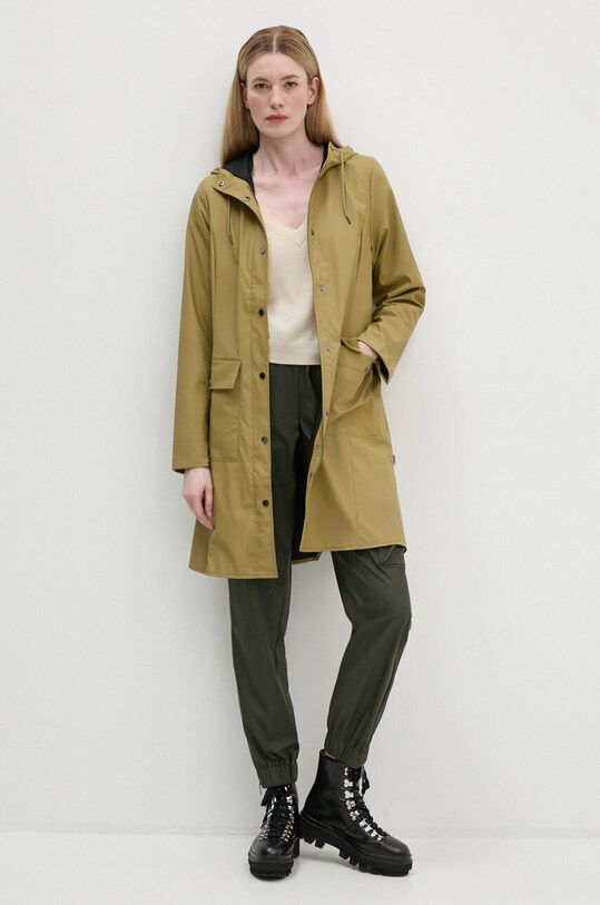 Куртка Rains Curve Jacket W3 18130.44 зелений AW24