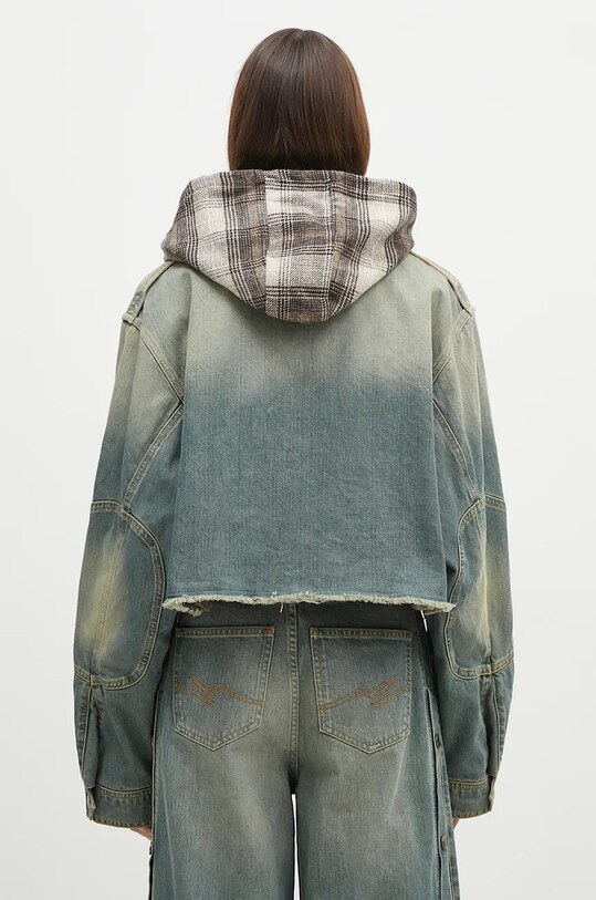 Odzież Martine Rose kurtka Cut Denim Jacket 236WD02501 niebieski