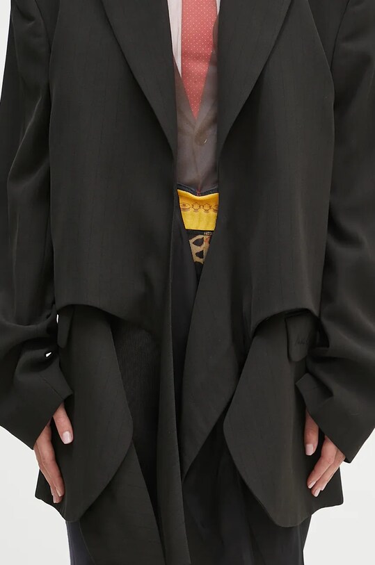 Martine Rose marynarka wełniana Oversized Knotted Tailored Jacket czarny 351WT05006