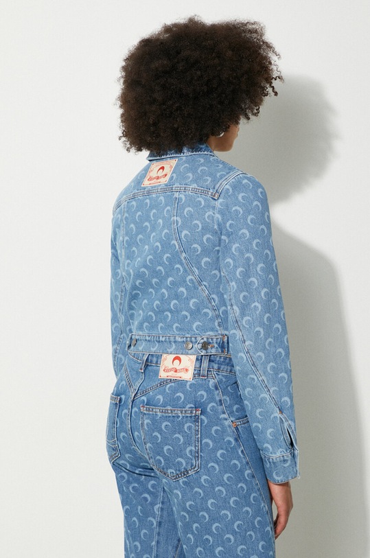 Clothing Marine Serre denim jacket Moon Laser Denim Cropped Jacket WJA041A blue