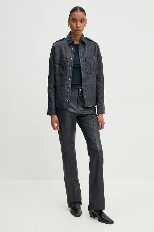 Кожаная куртка ZADIG&VOLTAIRE RWSH00029 тёмно-синий AW24