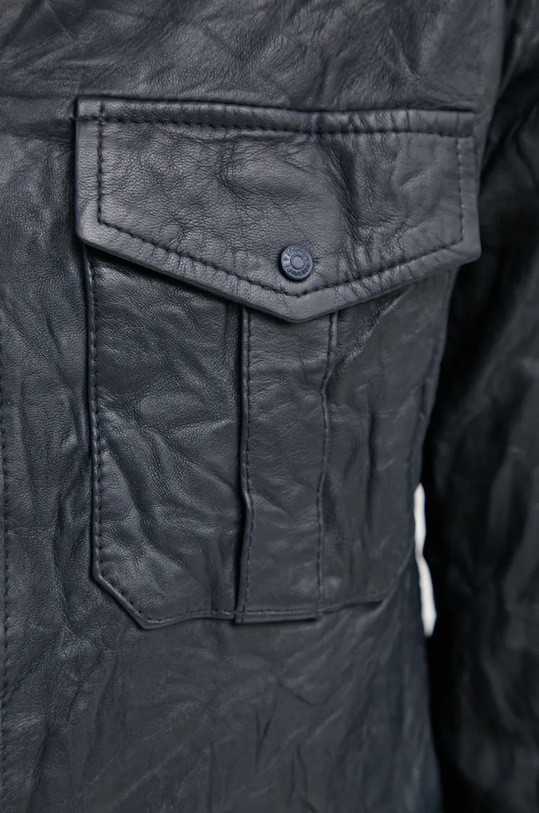 Kožená bunda ZADIG&VOLTAIRE RWSH00029 námořnická modř