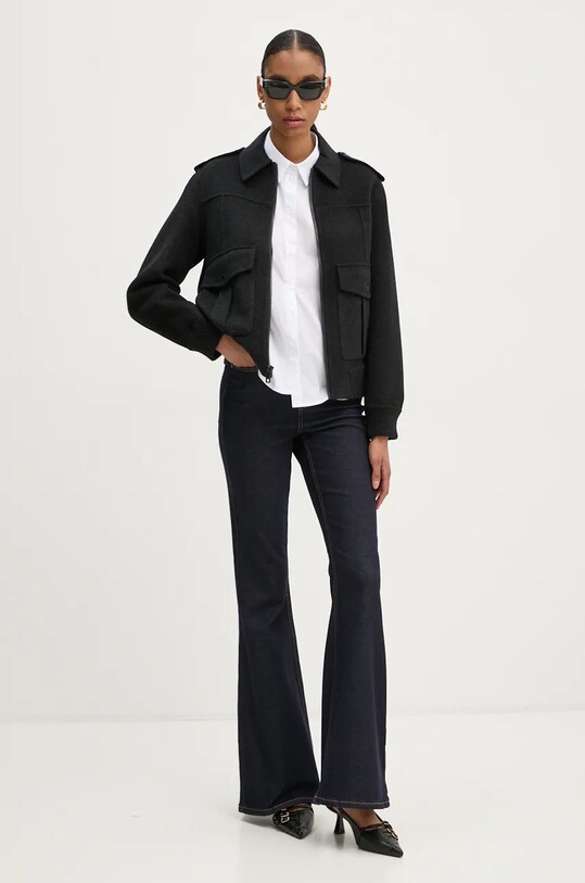 Vlněná bunda ZADIG&VOLTAIRE WWOW00648 šedá AW24