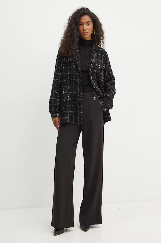 Πουκάμισο μπουφάν Simona Corsellini A24CPCA019 μαύρο AW24