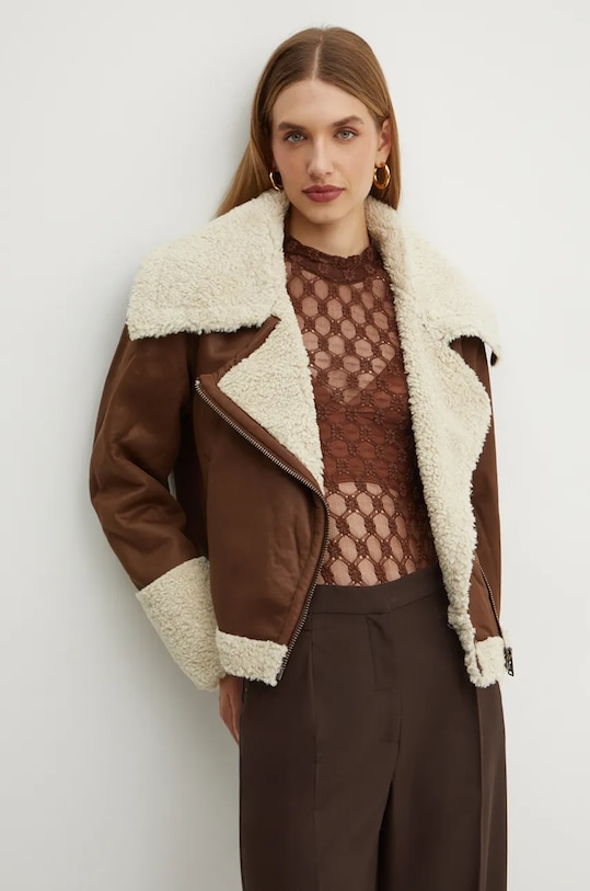 Jakna Bardot FINN za prijelazno razdoblje smeđa 59543JB1