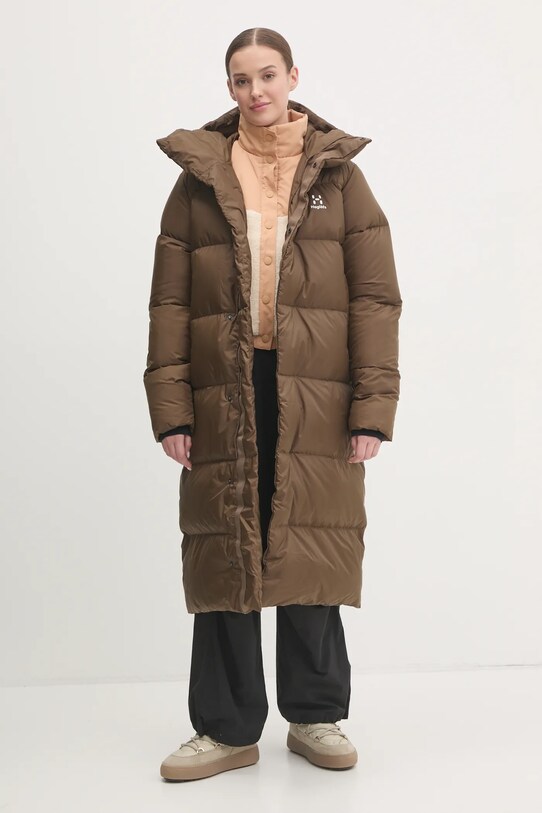 Páperová bunda Haglöfs Long Down 605412 zelená AW24