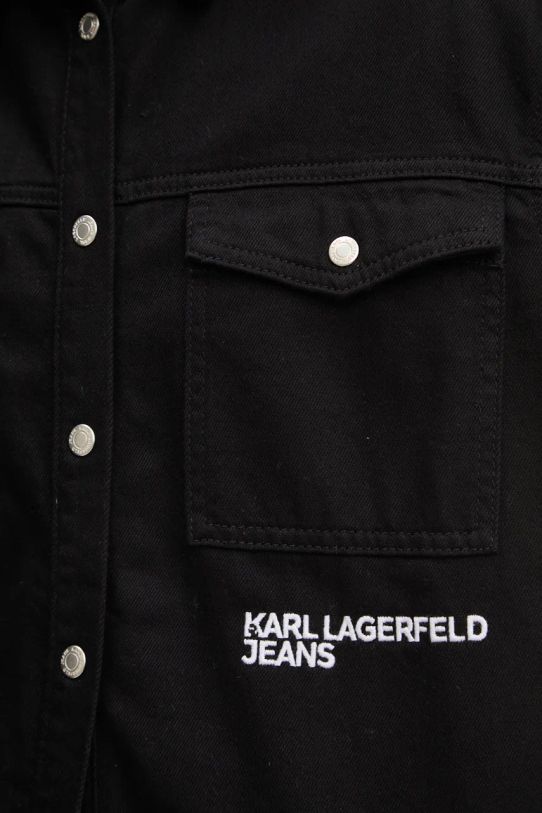 Karl Lagerfeld Jeans kurtka koszulowa bawełniana 246J1602 czarny