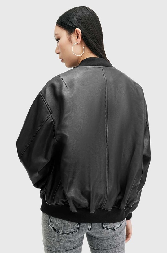 Кожено яке бомбър AllSaints BELLE W008LB черен