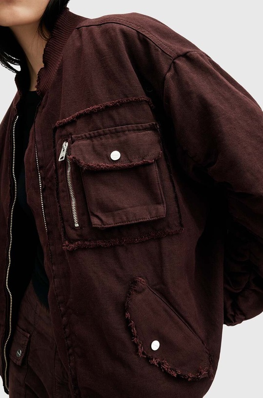 AllSaints geaca bomber RUE BOMBER W038OB burgundia AW24