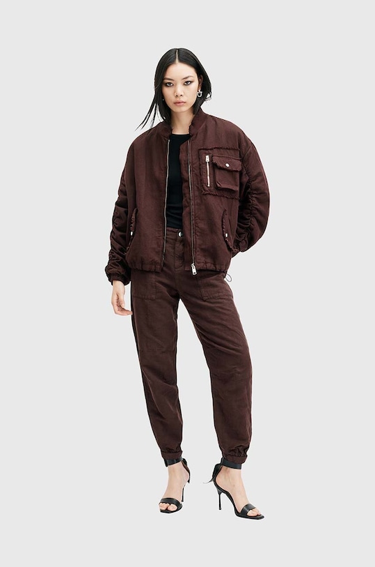 AllSaints geaca bomber RUE BOMBER W038OB burgundia