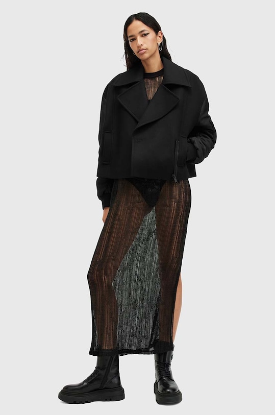 Вовняна куртка AllSaints ORLA W058OB чорний