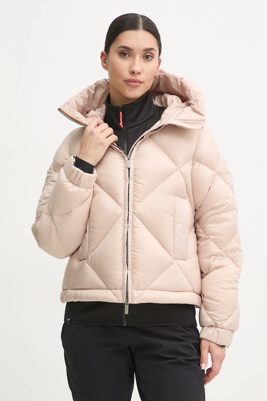 Péřová bunda K-Way s podšívkou béžová K7132DW
