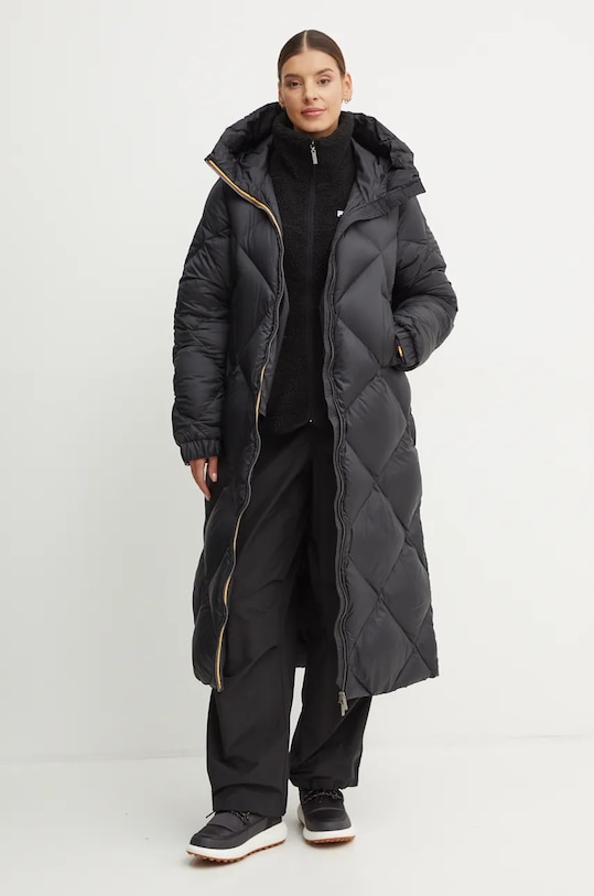 Pernata jakna K-Way s kapuljačom crna K8136EW