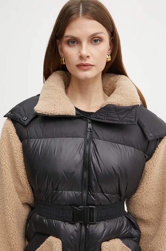 Пухено яке Karl Lagerfeld 246W1500 черен