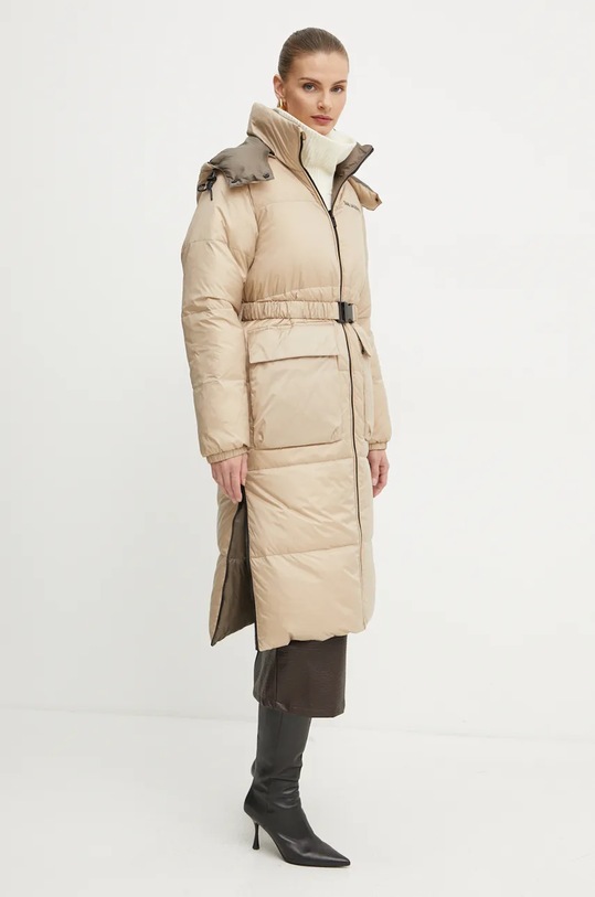 Oboustranná péřová bunda Karl Lagerfeld s podšívkou béžová 246W1505