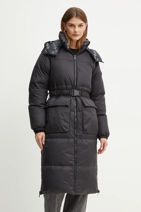 Oboustranná péřová bunda Karl Lagerfeld s podšívkou černá 246W1505