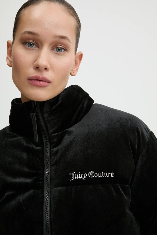 Juicy Couture kurtka welurowa MARGO PUFFER czarny JCOIJ224556.101