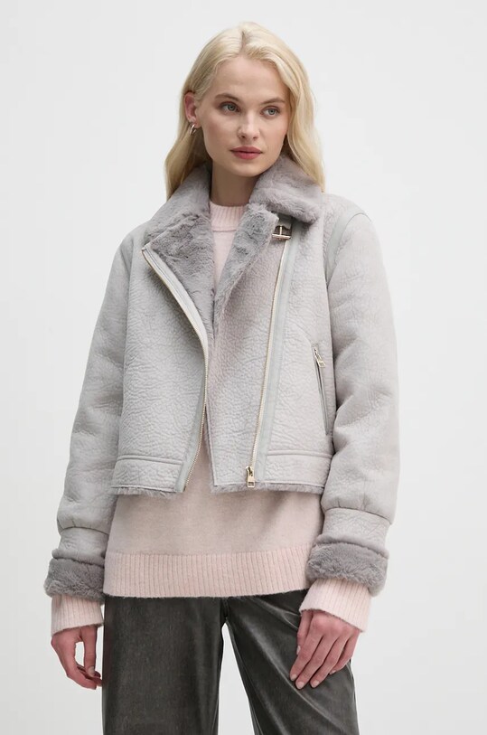 Jakna Gaudi s toplom postavom siva 421BD39001