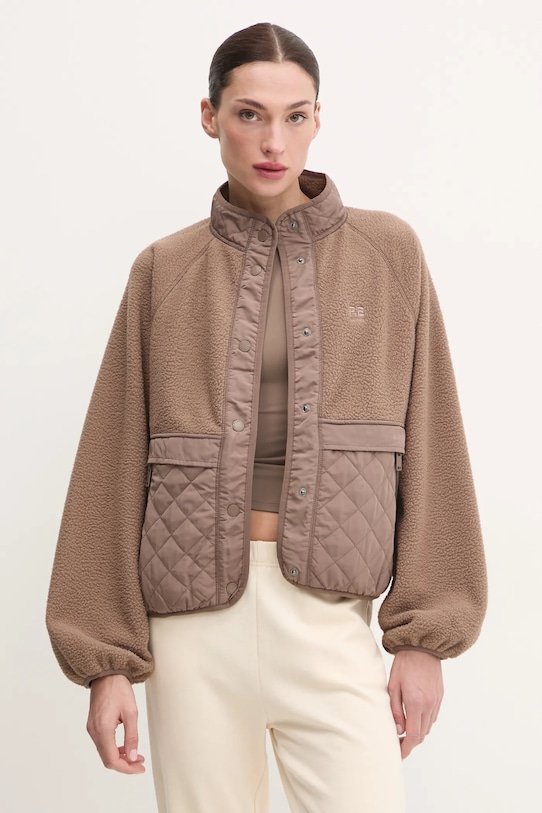 Fleecová mikina P.E Nation Technique bez kapucne hnedá 244J262