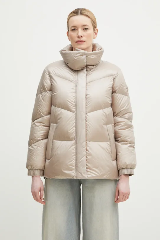 Woolrich kurtka puchowa Aliquippa Puffer Jacket bez kaptura beżowy CFWWOU0925FRUT3085.UT30