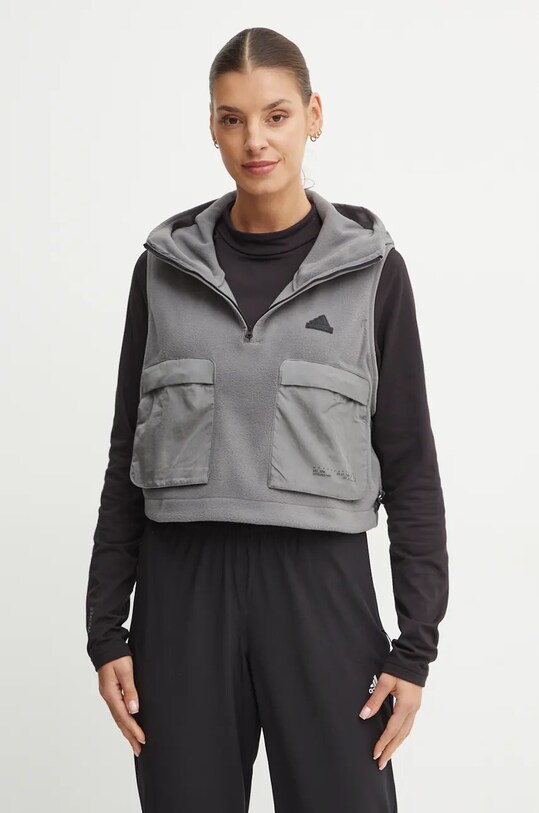 Безрукавка adidas City Escape с капюшоном серый IW5225