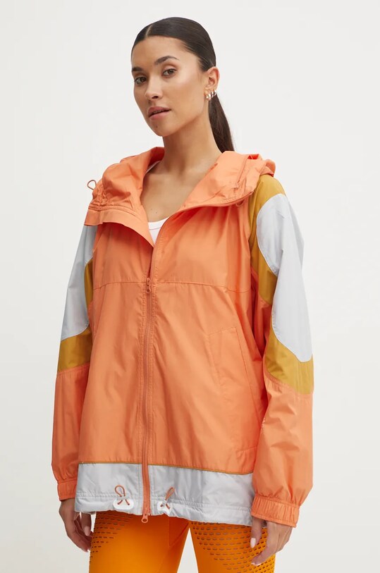 adidas by Stella McCartney jacheta de antrenament cu captuseala portocaliu IW9926