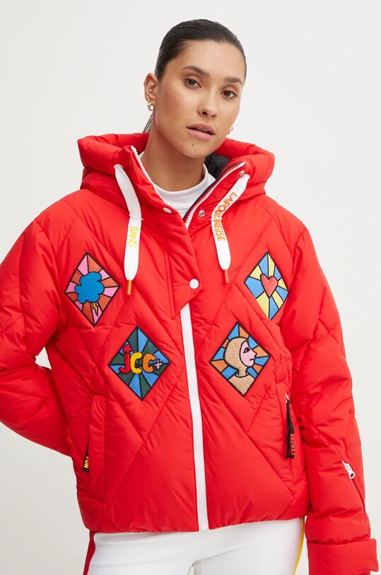 Péřová lyžařská bunda Rossignol Lumy x JCC zimní sporty červená RLNWJ32