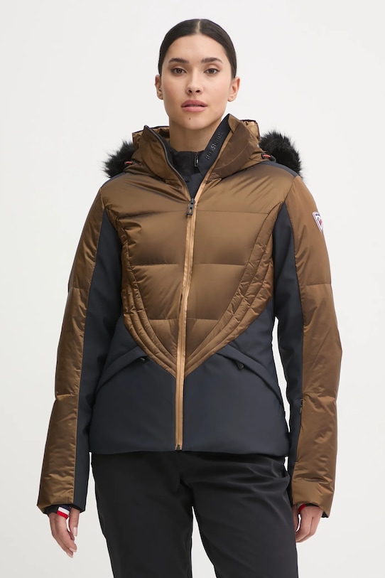Rossignol kurtka narciarska puchowa Direttissima sporty zimowe brązowy RLNWJ01