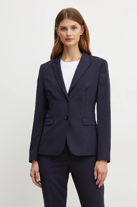 BOSS marynarka wełniana tkanina granatowy 50490035