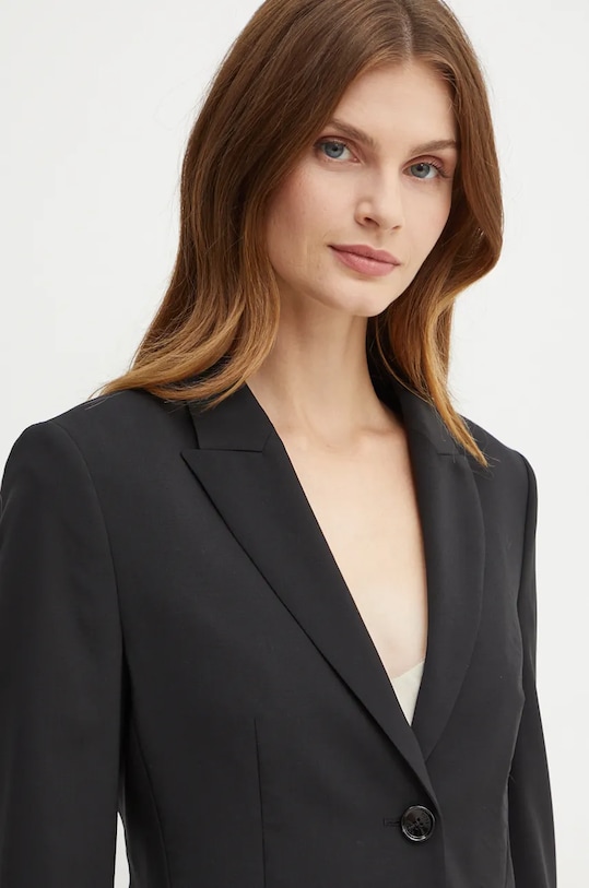 Μάλλινο σακάκι BOSS μαύρο 50490035