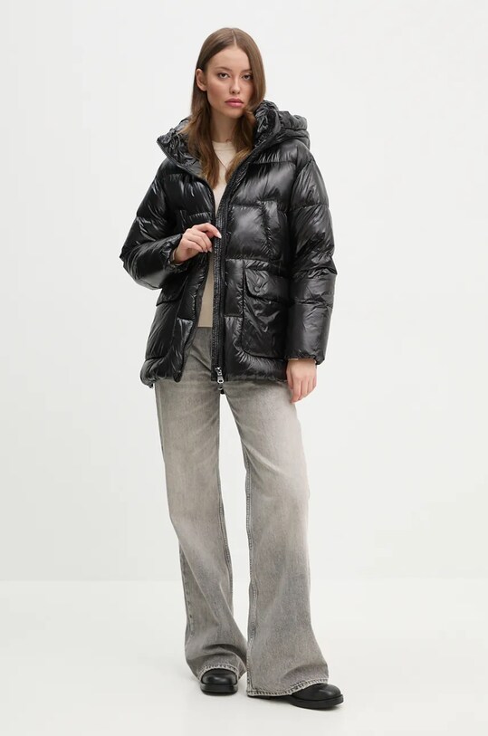 Pernata jakna Hetrego DAILA s kapuljačom crna 8N727