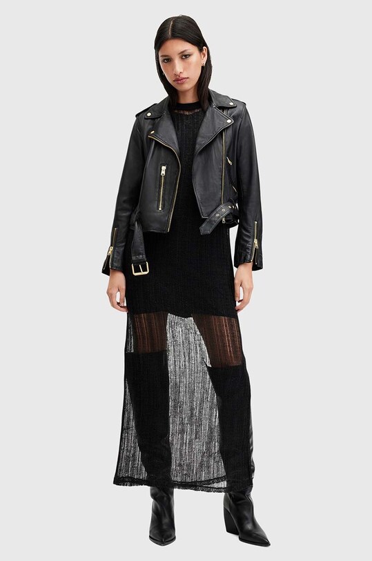 Кожаная куртка AllSaints BALFERN BIKER W084LB чёрный