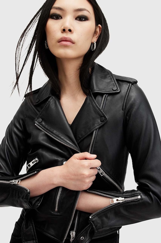 Kožená bunda AllSaints BALFERN BIKER W084LB černá NC00