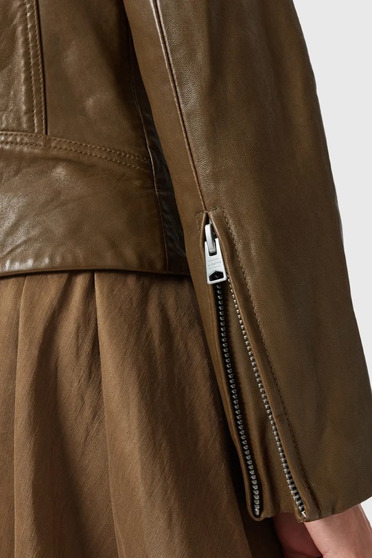 Odzież AllSaints kurtka skórzana DALBY BIKER W099LB brązowy