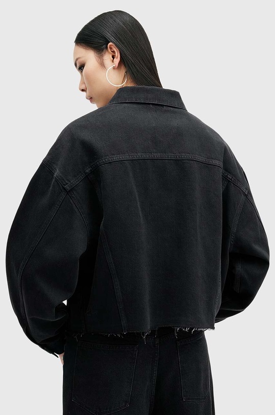 Džínová bunda AllSaints PIPER STUD SHACKET černá W112PB