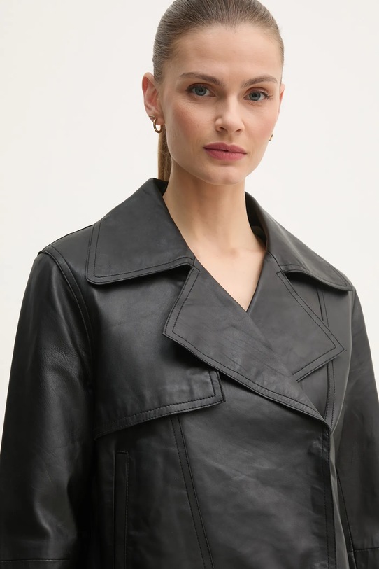 OUI geaca de piele negru 90008
