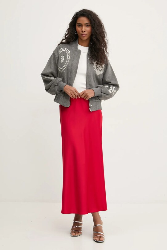 Never Fully Dressed kurtka bomber z domieszką wełny Midnight Romance Bomber NFDOU359 szary AW24