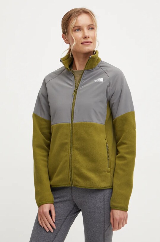 Športová mikina The North Face Glacier Heavyweight bez kapucne zelená NF0A89JA4OS1